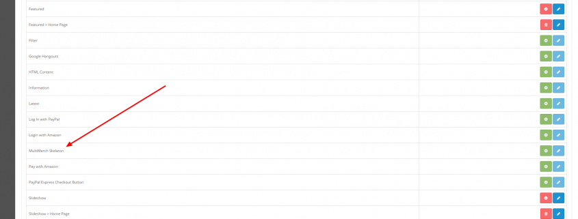 opencart extension skeleton admin