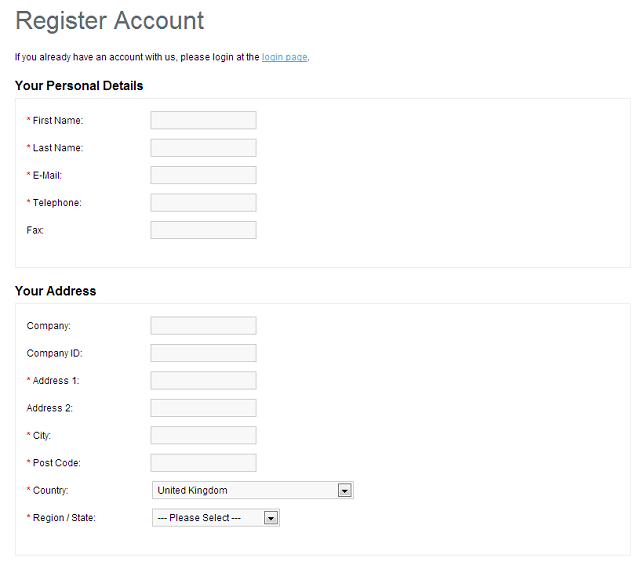 Register Account